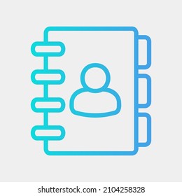 Icono de contactos en el estilo de degradado sobre medios sociales, uso para presentación de aplicaciones móviles en sitios web