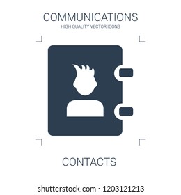 contacts icon. high quality filled contacts icon on white background. from communications collection flat trendy vector contacts symbol. use for web and mobile