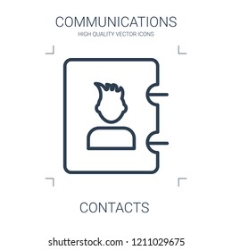 contacts icon. high quality line contacts icon on white background. from communications collection flat trendy vector contacts symbol. use for web and mobile