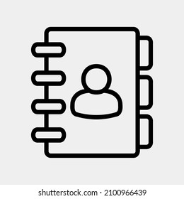 Contacts icon in line style about social media, use for website mobile app presentation