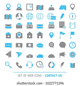 Contacts icon set. Media and communication icons.