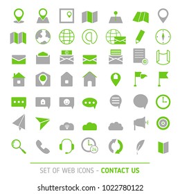 Contacts icon set. Media and communication icons.