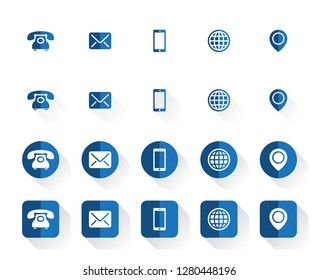 Contacts Icon Set. Vector Minimalist Icon