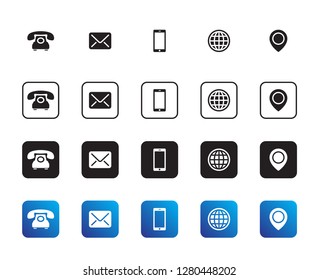 Contacts Icon Set. Vector Minimalist Icon