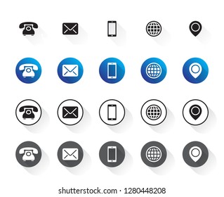 Contacts Icon Set. Vector Minimalist Icon