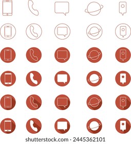 Contacts icon set - vector minimalist. Different symbols