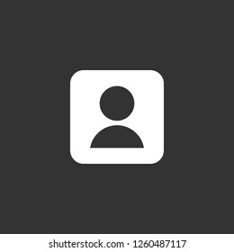 Contacts icon vector. Contacts sign on black background. Contacts icon for web and app