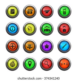 Contacts icons set for web sites and user interface