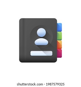Contactos aislados en una ilustración vectorial realista de fondo blanco
