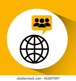 contacts in laptop, technology device icon, vector illustration