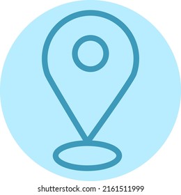 Contacts location, illustration, vector on a white background.