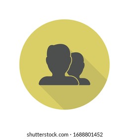 contacts long shadow icon. Simple glyph, flat vector of web icons for ui and ux, website or mobile application