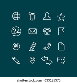 Contacts minimal icons set line design.