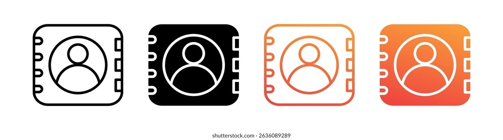 Contacts Multi Style Icon Set Vector