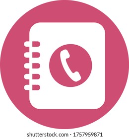 Contactos, bloc de notas, icono vector de la libreta de teléfonos