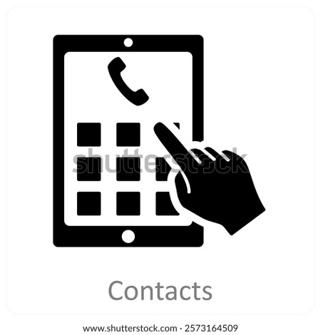 Contacts and phonebook icon concept