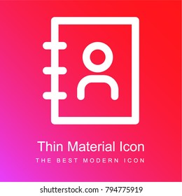Contacts red and pink gradient material white icon minimal design