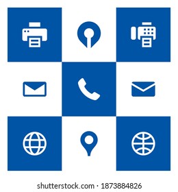 Contacts. Set of nine vector icons