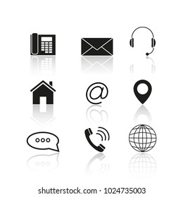 Contacts set reflection icons