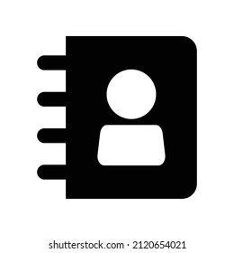 Contacts silhouette icon. Contacts organizer. Vector.