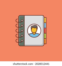contacts vector flat color icon