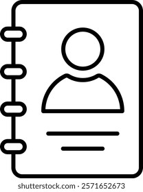 Contacts vector icon. Can be used for printing, mobile and web applications.