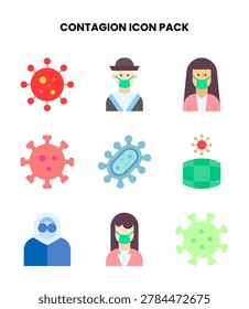 Contagion Flat icons designed for clean digital interfaces.