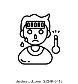 Icono contagioso del contorno, Ilustración vectorial