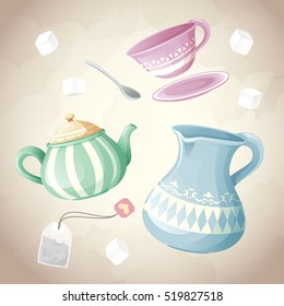 container associated with tea vector