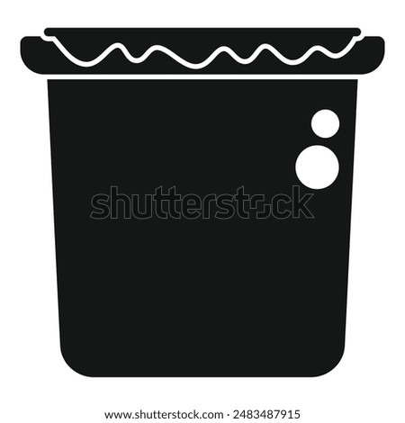Container with bag for trash icon simple vector. Ecological element. Cleaner utilization