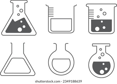 container in basic laboratory-flask beaker round bottle