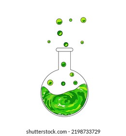  Container with between spatial liquids. Vector