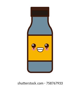 Container bottle isolated kawaii cute cartoon