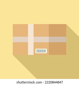 Container box icon flat vector. Delivery package. Empty parcel