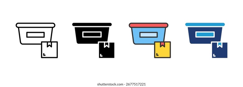 Caixa do contêiner Ícone Definir coleção de vários estilos