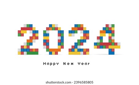 Container boxes for setting 2024 happy new year lettering.