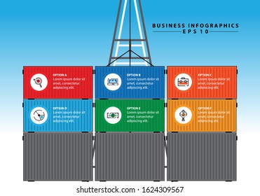 Container for business 6 graphics. Eps10 Vector.