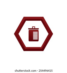 Container button. Trash can icon