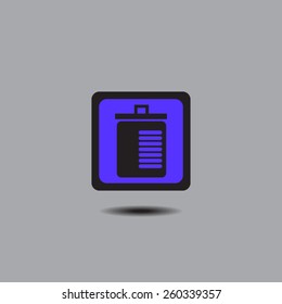 Container button. Trash can icon