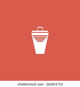 Container button. Trash can icon