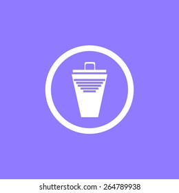 Container button. Trash can icon