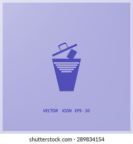 Container button. Trash can icon