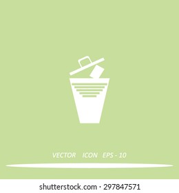 Container button. Trash can icon