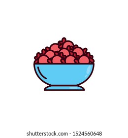 container with candies on white background vector illustration design