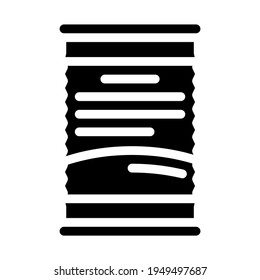 container of canned food glyph icon vector. container of canned food sign. isolated contour symbol black illustration