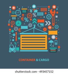 
Container and cargo concept design on clean background,clean vector