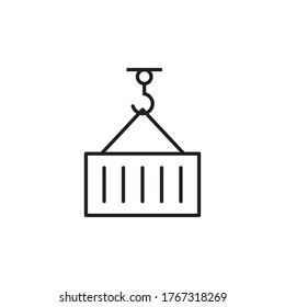 signo vectorial de icono de grúa de carga de contenedor