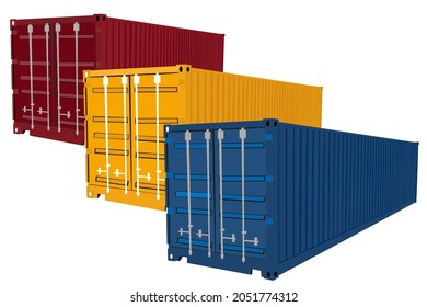 Container cargo freight shipping on white background, Distribution container box import export, Global business transportation delivery freight international logistic shipping industry.