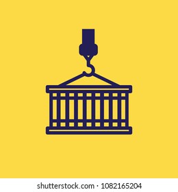 Container, cargo hook vector icon