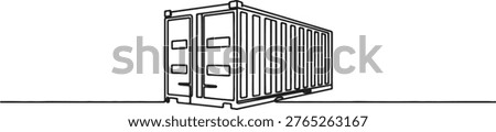 container cargo  One line draw graphic design vector
